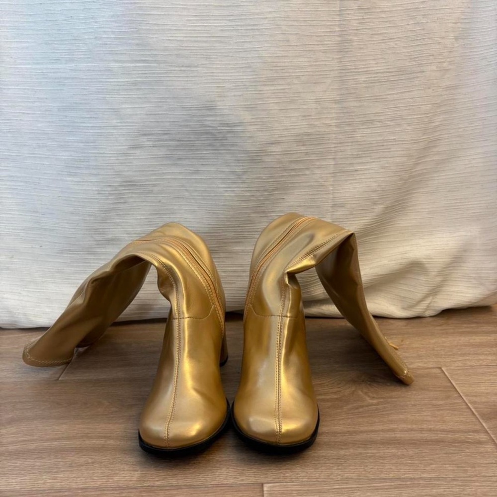 Funtasma Metallic Gold Knee-High Boots - Picture 6 of 8
